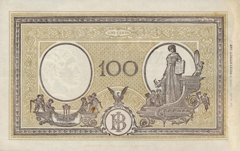 Back of Italy p67a: 100 Lire from 1943