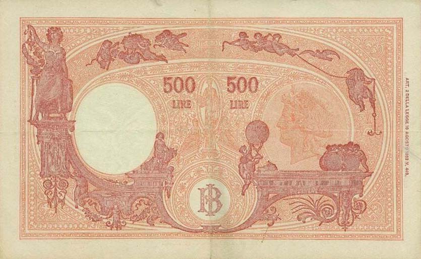 Back of Italy p70d: 500 Lire from 1945