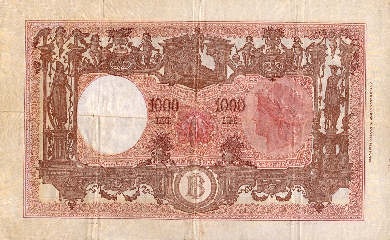 Back of Italy p72a: 1000 Lire from 1943