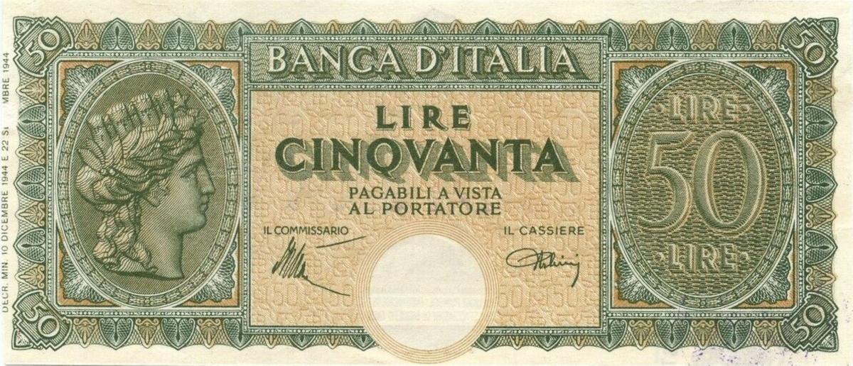 Front of Italy p74s: 50 Lire from 1944
