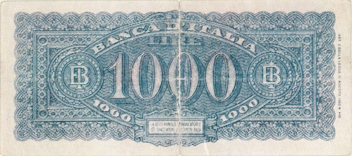 Back of Italy p77a: 1000 Lire from 1944