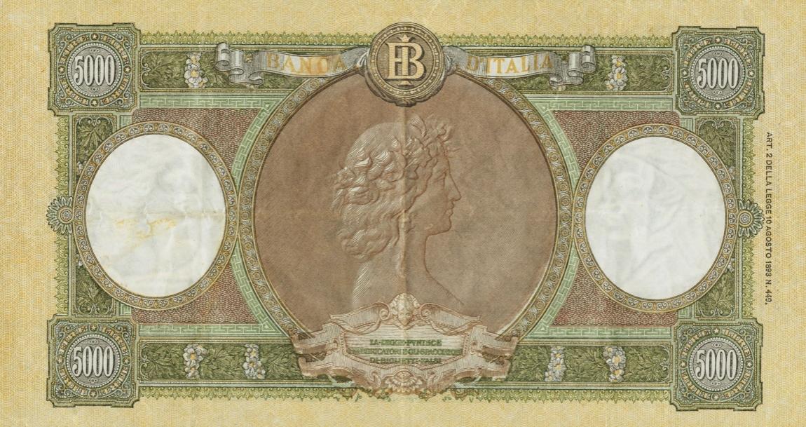 Back of Italy p85d: 5000 Lire from 1963