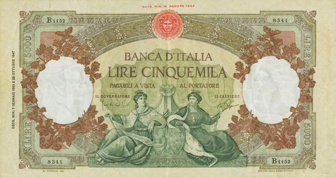 Front of Italy p85d: 5000 Lire from 1963