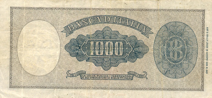 Back of Italy p88a: 1000 Lire from 1948