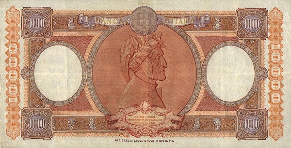 Back of Italy p89c: 10000 Lire from 1953