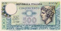 Gallery image for Italy p94a: 500 Lire from 1974