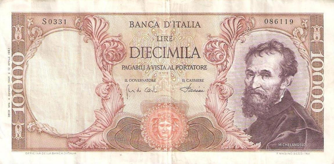 Front of Italy p97d: 10000 Lire from 1968