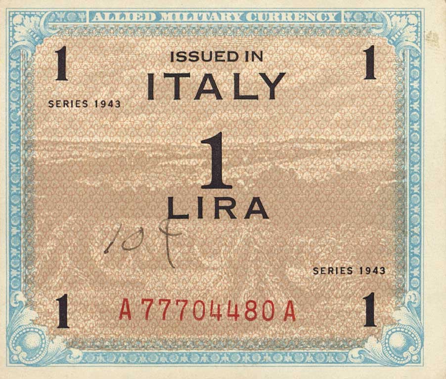 Front of Italy pM10a: 1 Lira from 1943