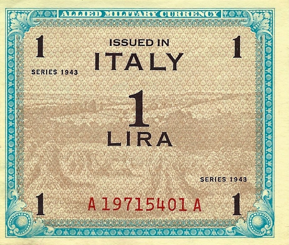 Front of Italy pM10b: 1 Lira from 1943