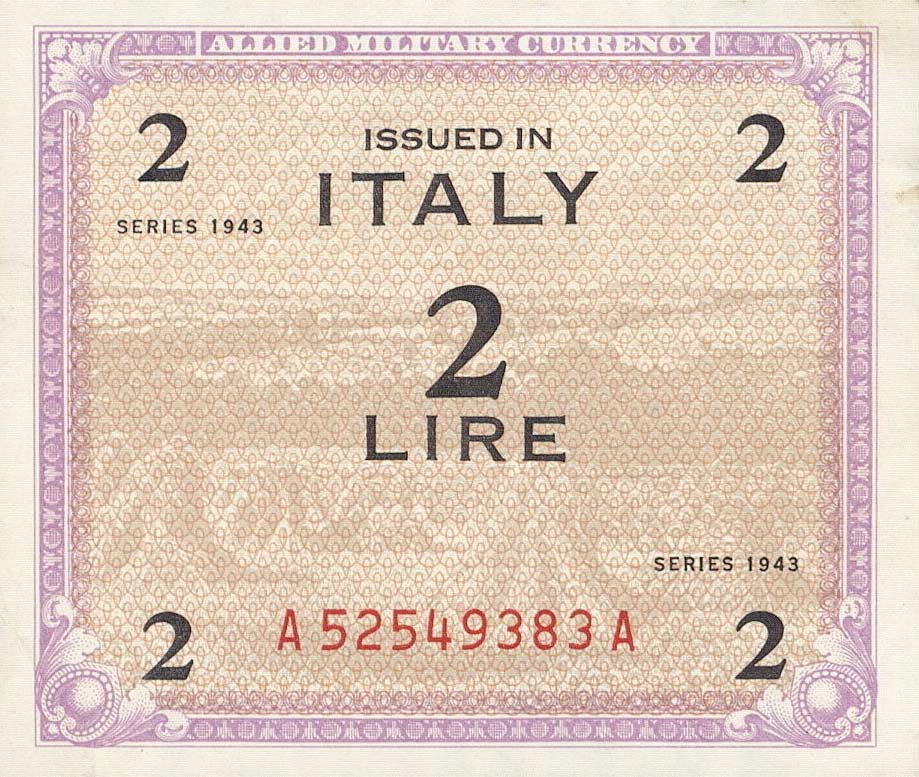 Front of Italy pM11a: 2 Lire from 1943