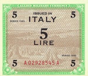 Gallery image for Italy pM12b: 5 Lire from 1943