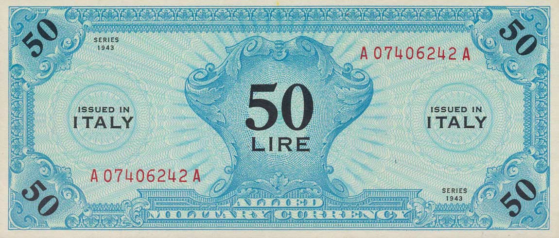 Front of Italy pM14b: 50 Lire from 1943
