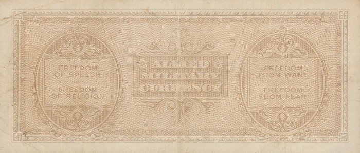 Back of Italy pM21c: 100 Lire from 1943