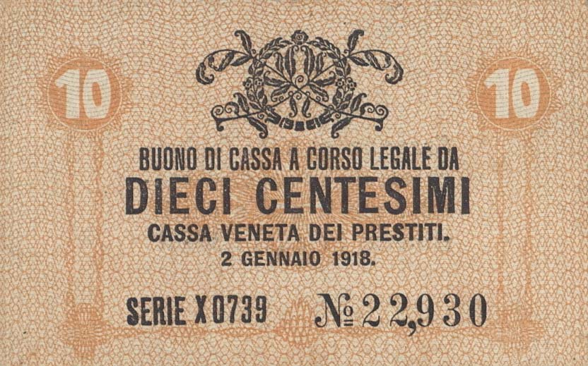 Front of Italy pM2: 10 Centesimos from 1918