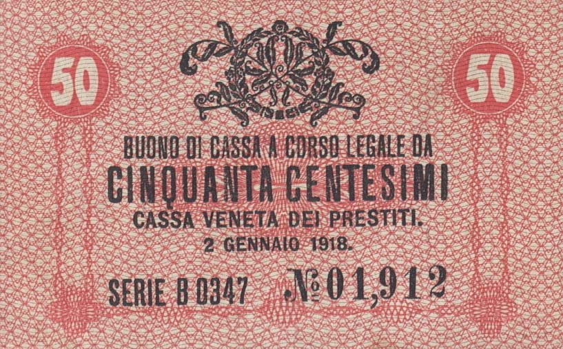 Front of Italy pM3: 50 Centesimos from 1918