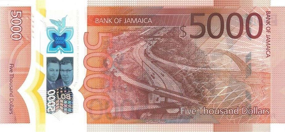 Back of Jamaica p101: 5000 Dollars from 2022