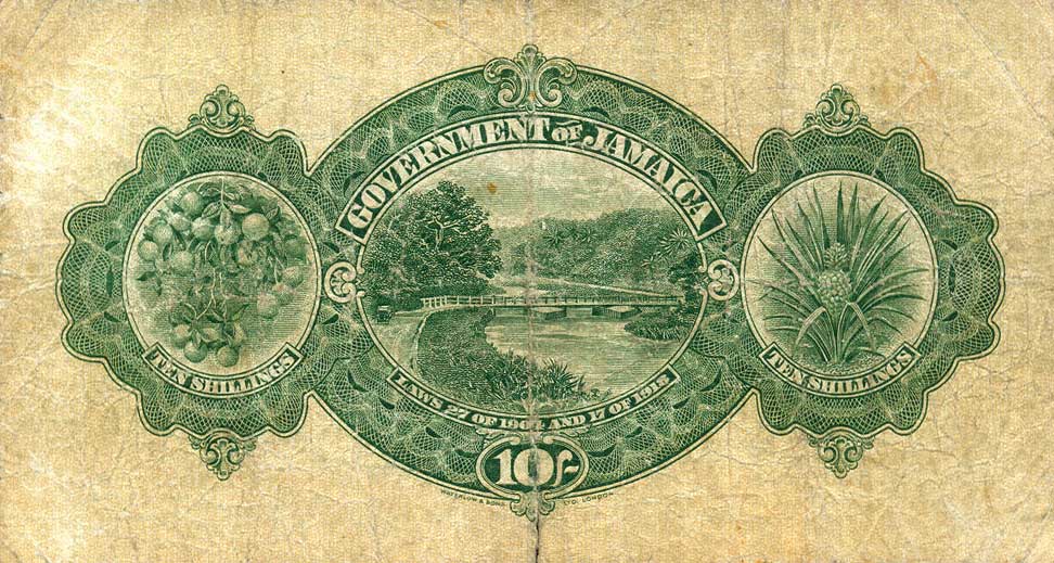 Back of Jamaica p33a: 10 Shillings from 1904