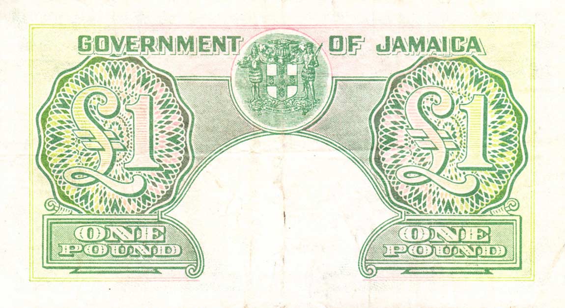 Back of Jamaica p41a: 1 Pound from 1942
