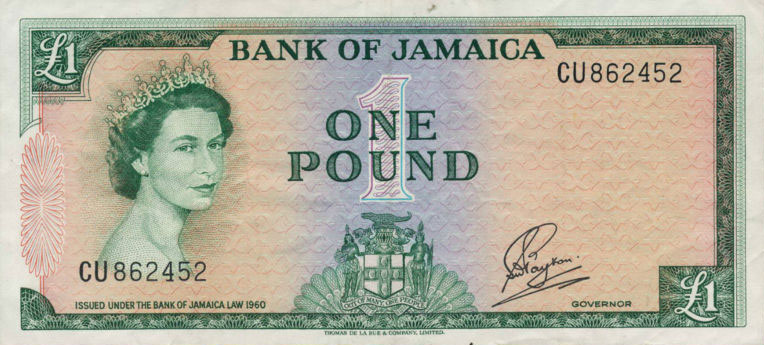 Front of Jamaica p51Ca: 1 Pound from 1964
