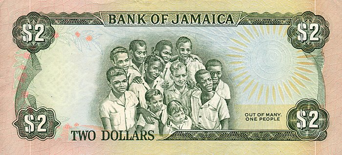 Back of Jamaica p65a: 2 Dollars from 1982