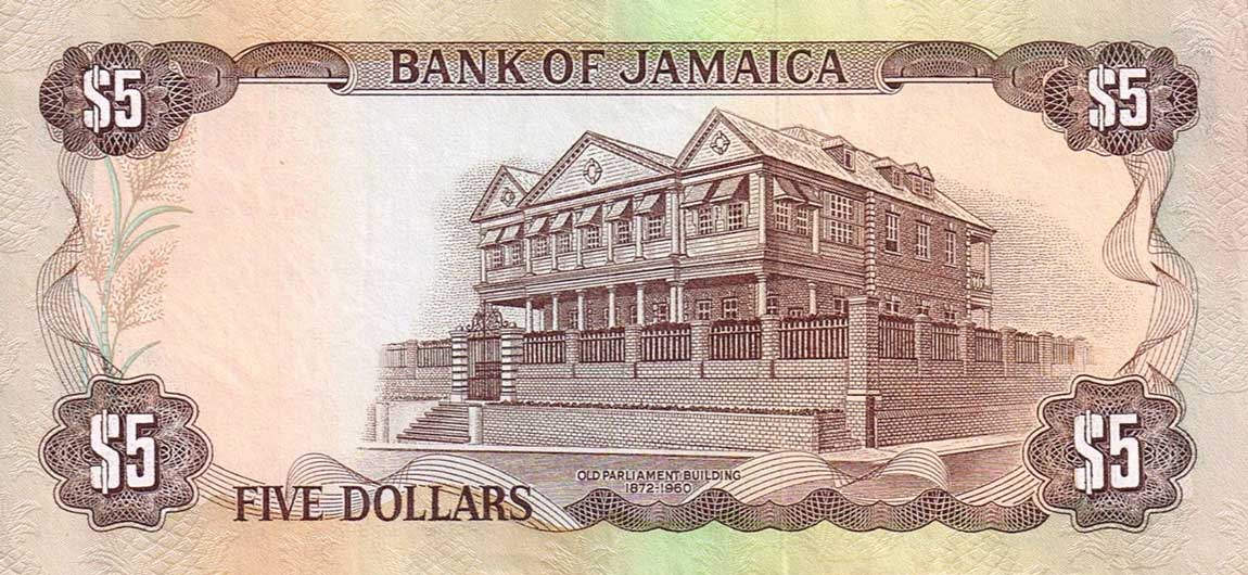 Back of Jamaica p66: 5 Dollars from 1984