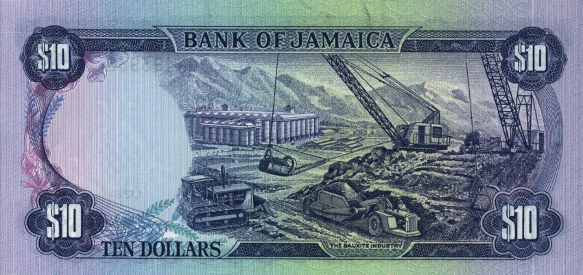 Back of Jamaica p67b: 10 Dollars from 1981