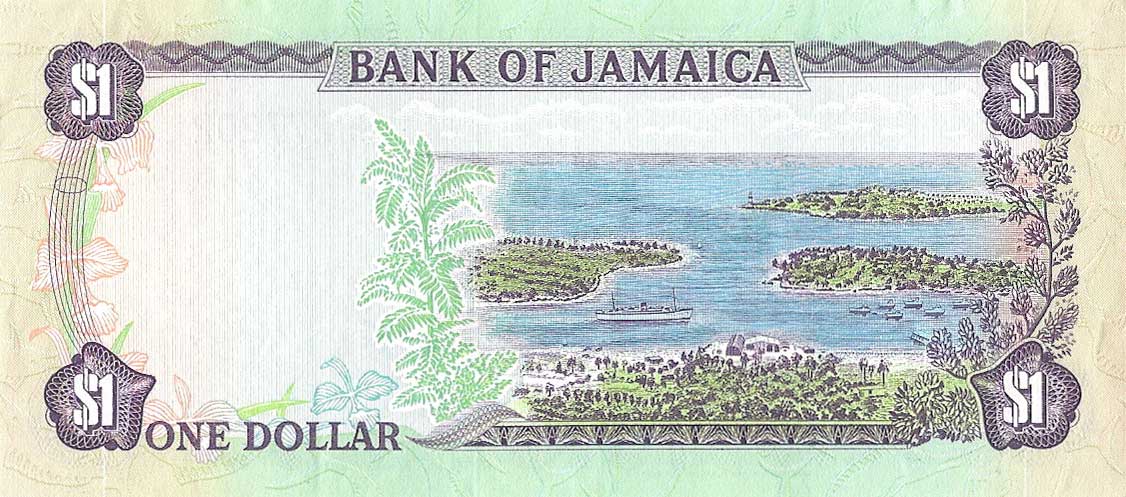 Back of Jamaica p68Aa: 1 Dollar from 1985