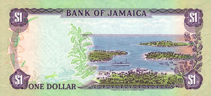 Back of Jamaica p68Ab: 1 Dollar from 1986