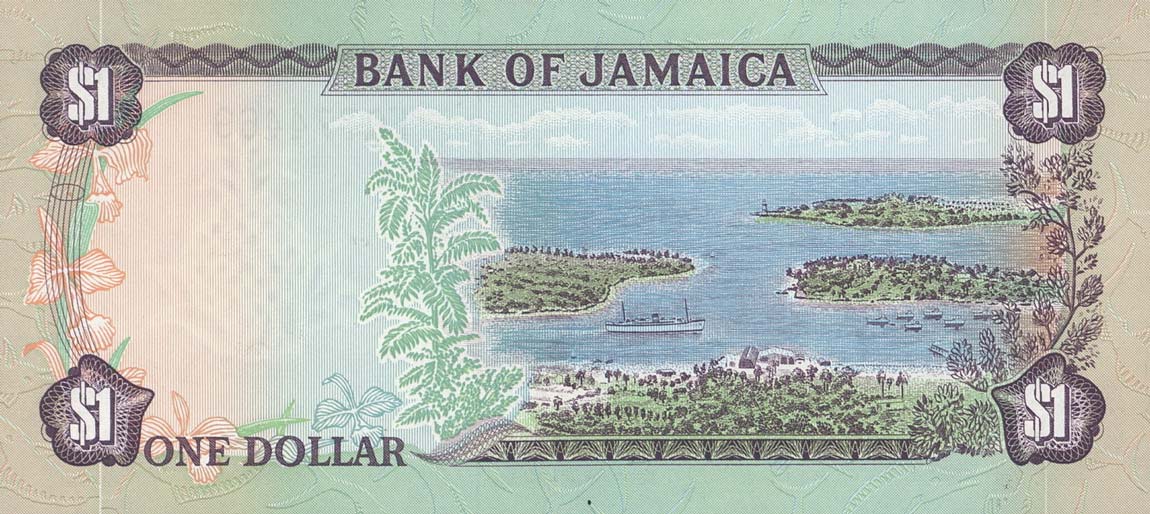 Back of Jamaica p68Ac: 1 Dollar from 1989