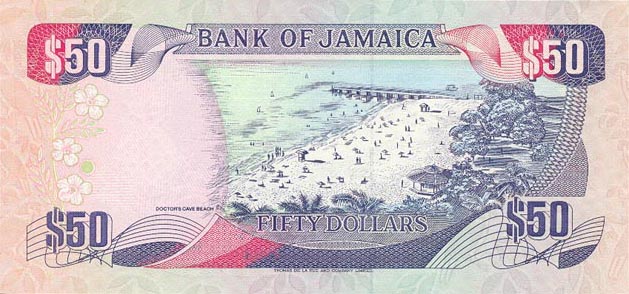 Back of Jamaica p73b: 50 Dollars from 1993