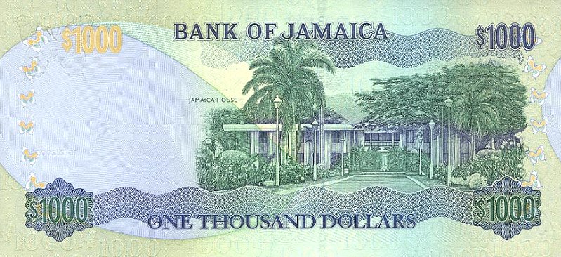 Back of Jamaica p78a: 1000 Dollars from 2000