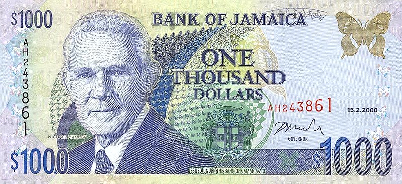 Front of Jamaica p78a: 1000 Dollars from 2000