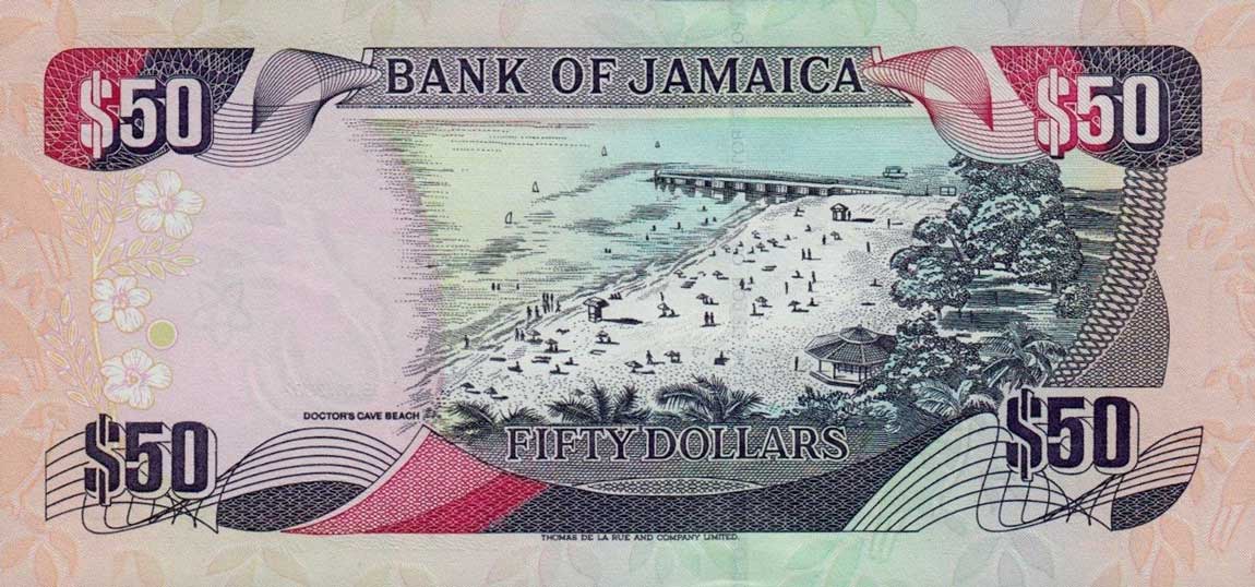 Back of Jamaica p79c: 50 Dollars from 2002