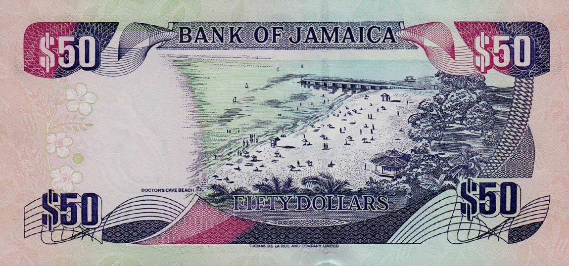 Back of Jamaica p79e: 50 Dollars from 2004