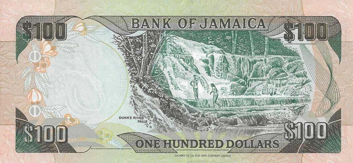 Back of Jamaica p80a: 100 Dollars from 2001