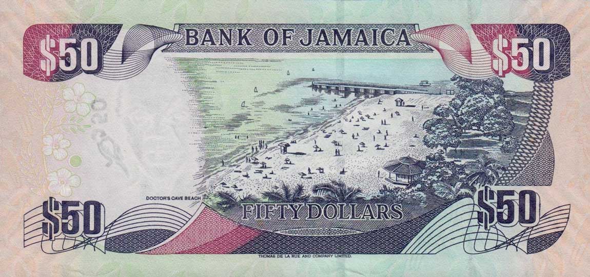 Back of Jamaica p83b: 50 Dollars from 2007