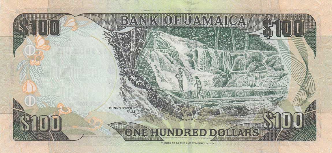 Back of Jamaica p84b: 100 Dollars from 2006