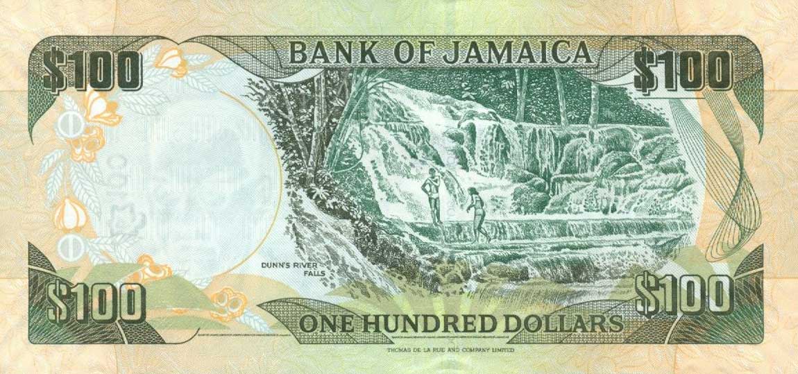 Back of Jamaica p84e: 100 Dollars from 2010
