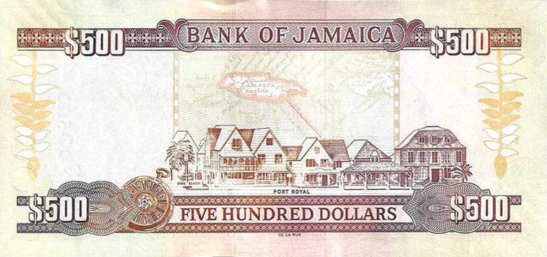 Back of Jamaica p85h: 500 Dollars from 2011