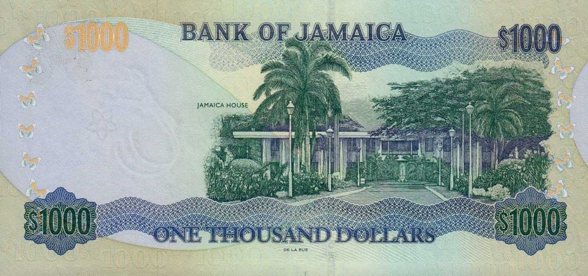 Back of Jamaica p86b: 1000 Dollars from 2004