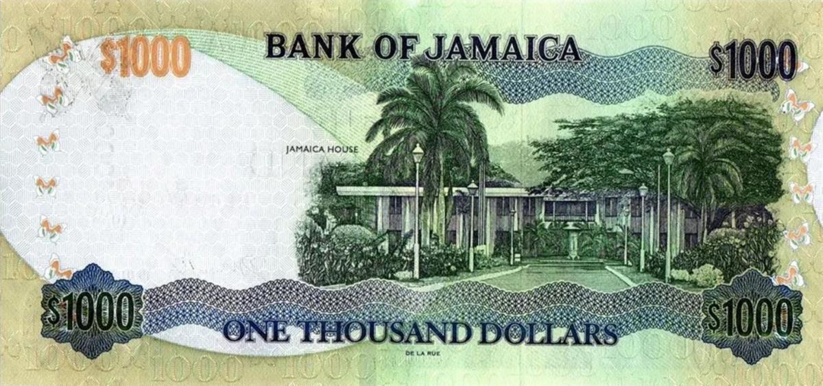 Back of Jamaica p86g: 1000 Dollars from 2009