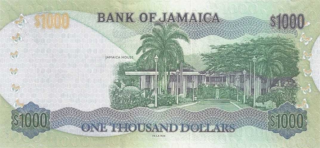 Back of Jamaica p86h: 1000 Dollars from 2010