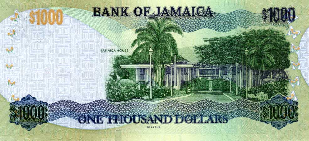 Back of Jamaica p86p: 1000 Dollars from 2021