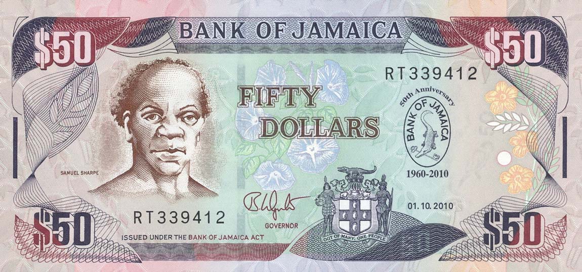 Front of Jamaica p88: 50 Dollars from 2010