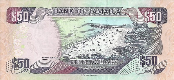 Back of Jamaica p94b: 50 Dollars from 2015