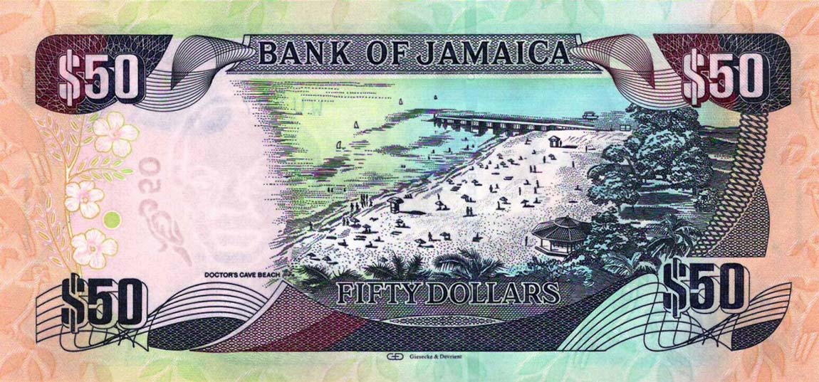 Back of Jamaica p94d: 50 Dollars from 2018