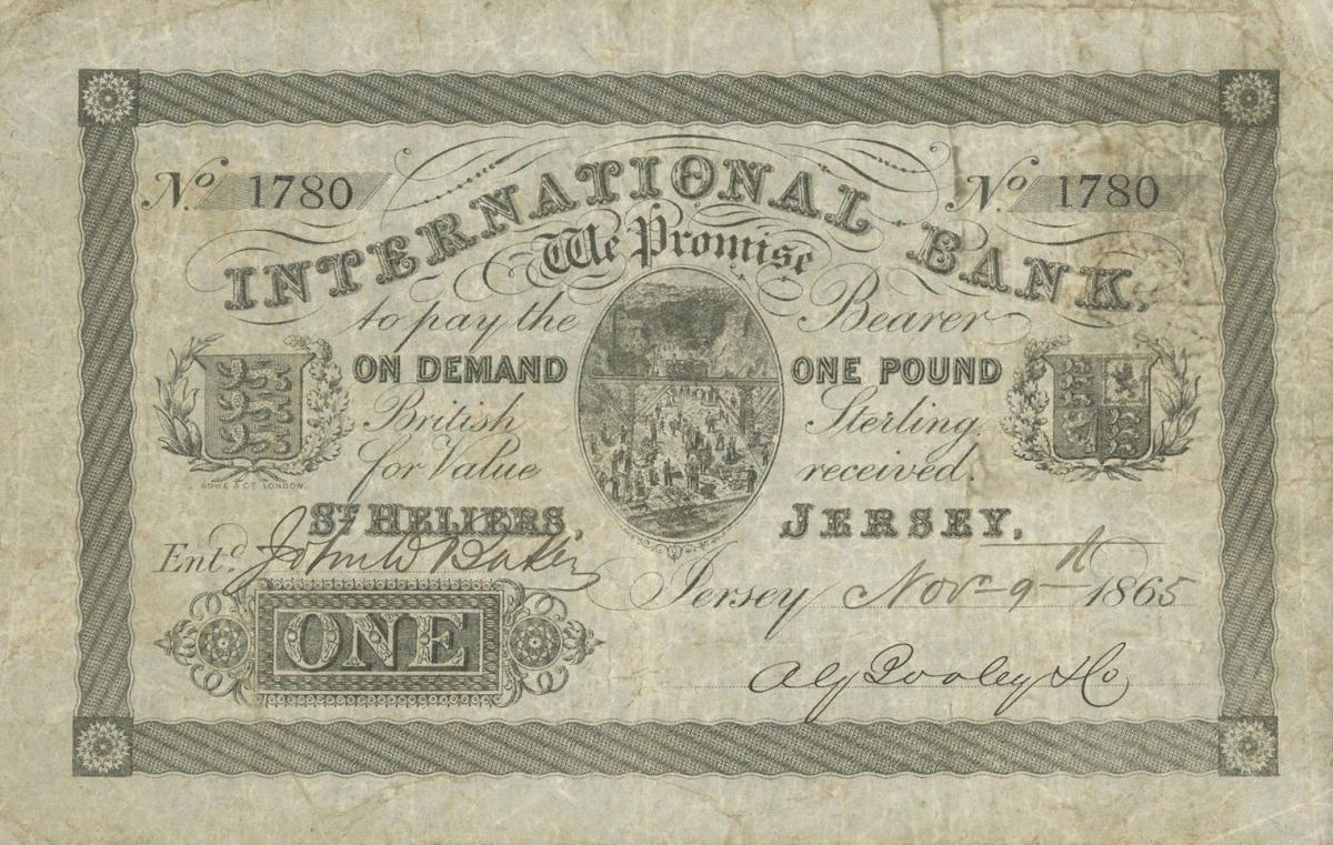 Front of Jamaica pS161: 1 Pounds Sterling from 1840