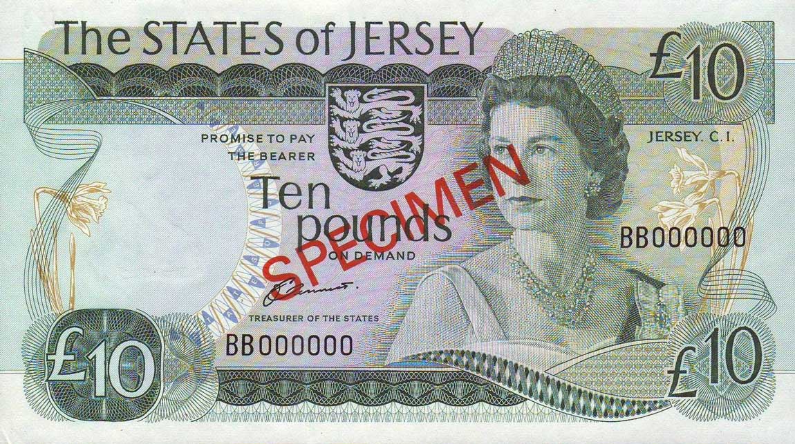 Front of Jersey p13s: 10 Pounds from 1976