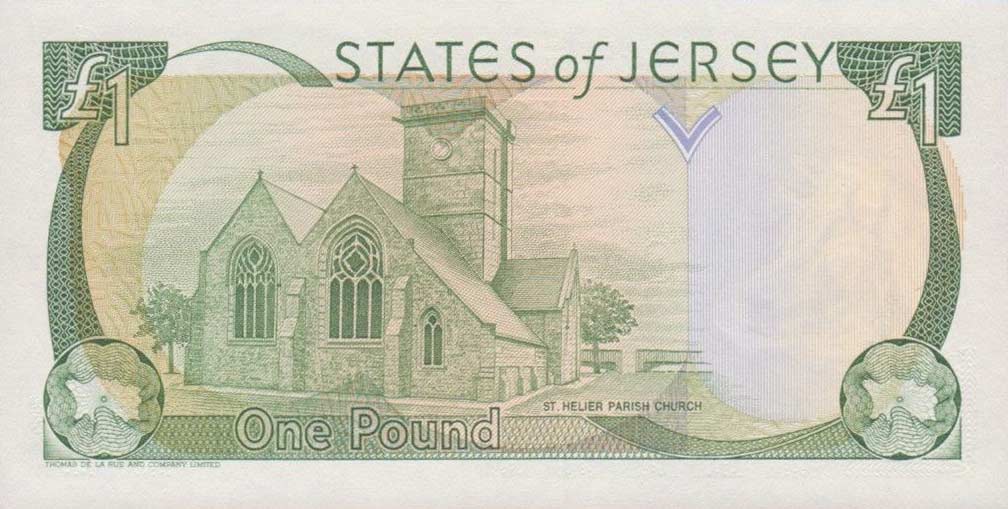 Back of Jersey p15a: 1 Pound from 1989