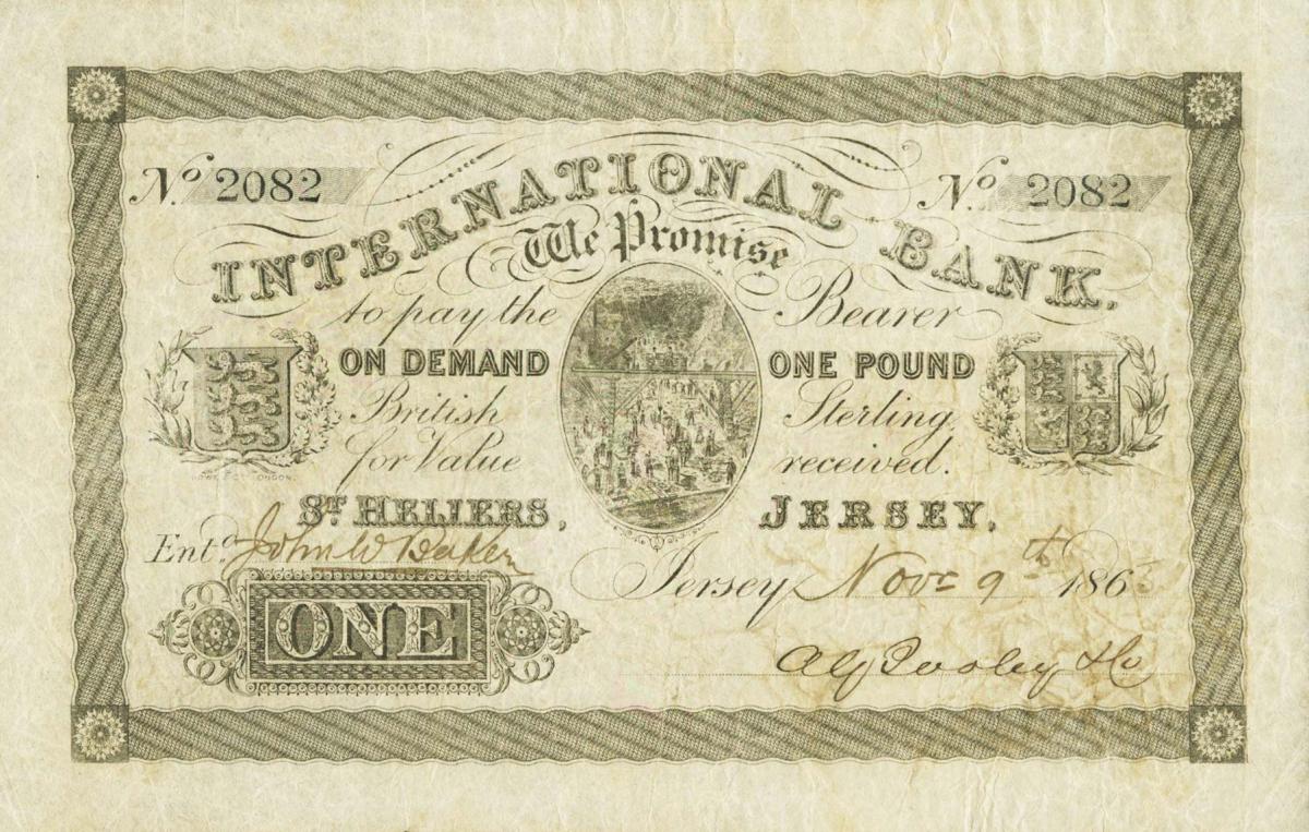 Front of Jersey pS161: 1 Pound from 1865